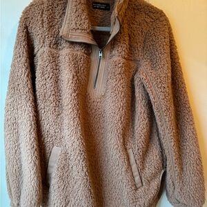 Abercrombie & Fitch Soft Tan Sherpa Jacket
